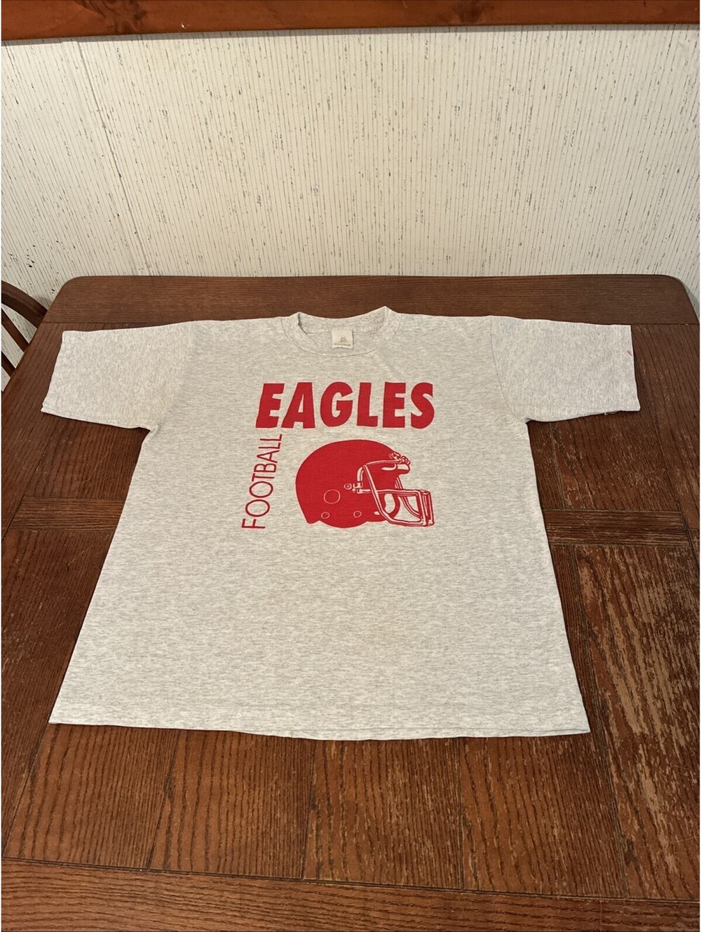 Eagles Football Graphic T-Shirt Men’s L Gray Athletic Vintage Riddell